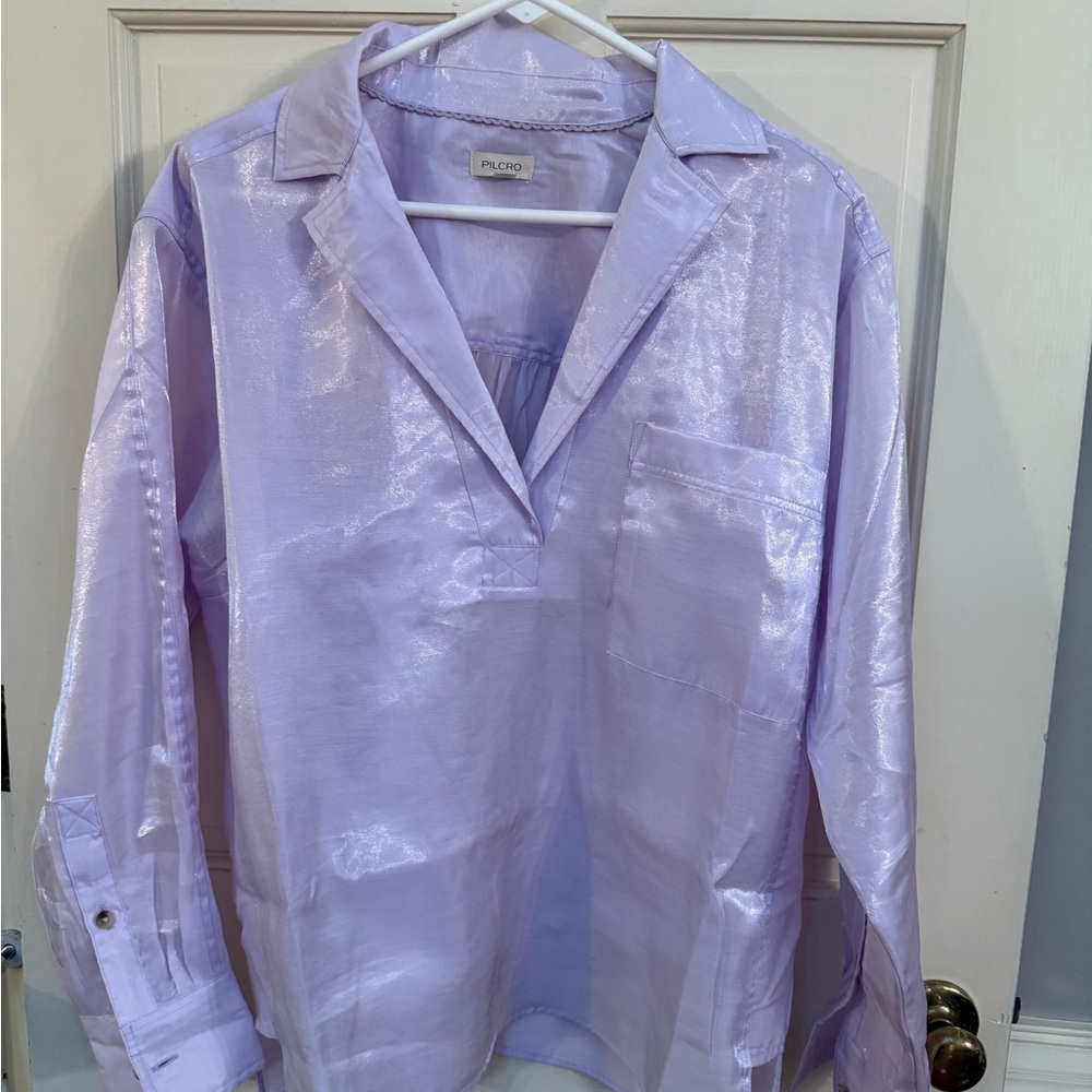 Anthropologie Pilcro Shimmering Lavender Blouse